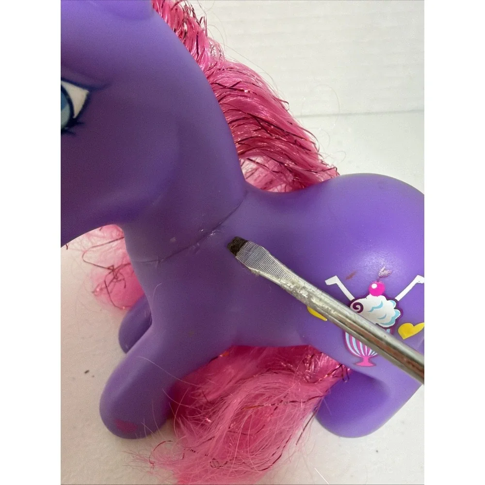 My Little Pony G3 Figure Lot ©2004 Hasbro Pink & Purple Ponies Tinsel Hair‎